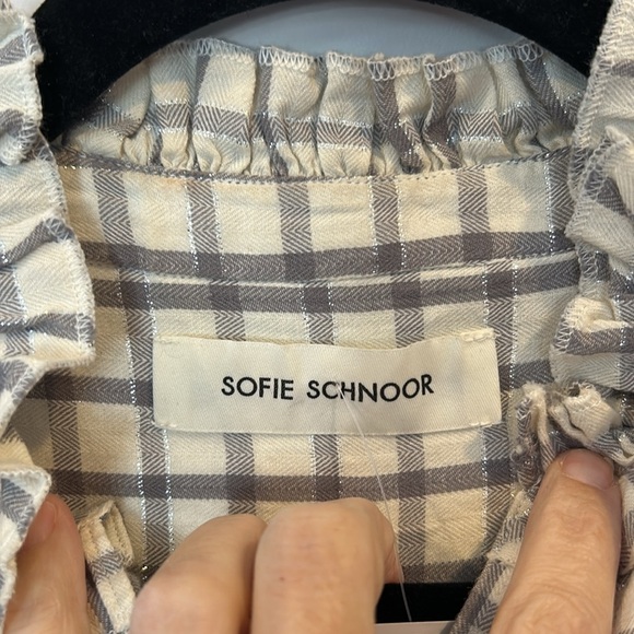 Sofie Schnoor Checkered Ruffle Women's Top - Picture 7 of 11